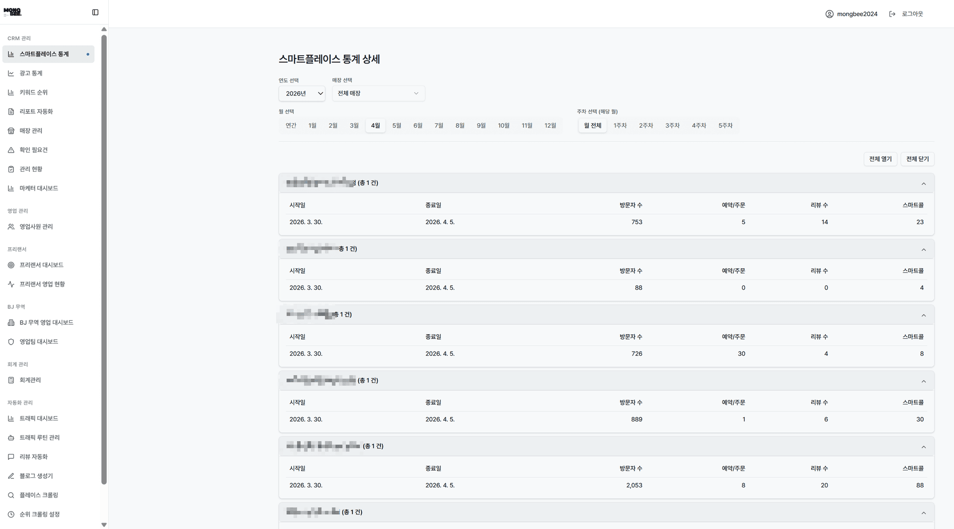 MONOBEE CRM web